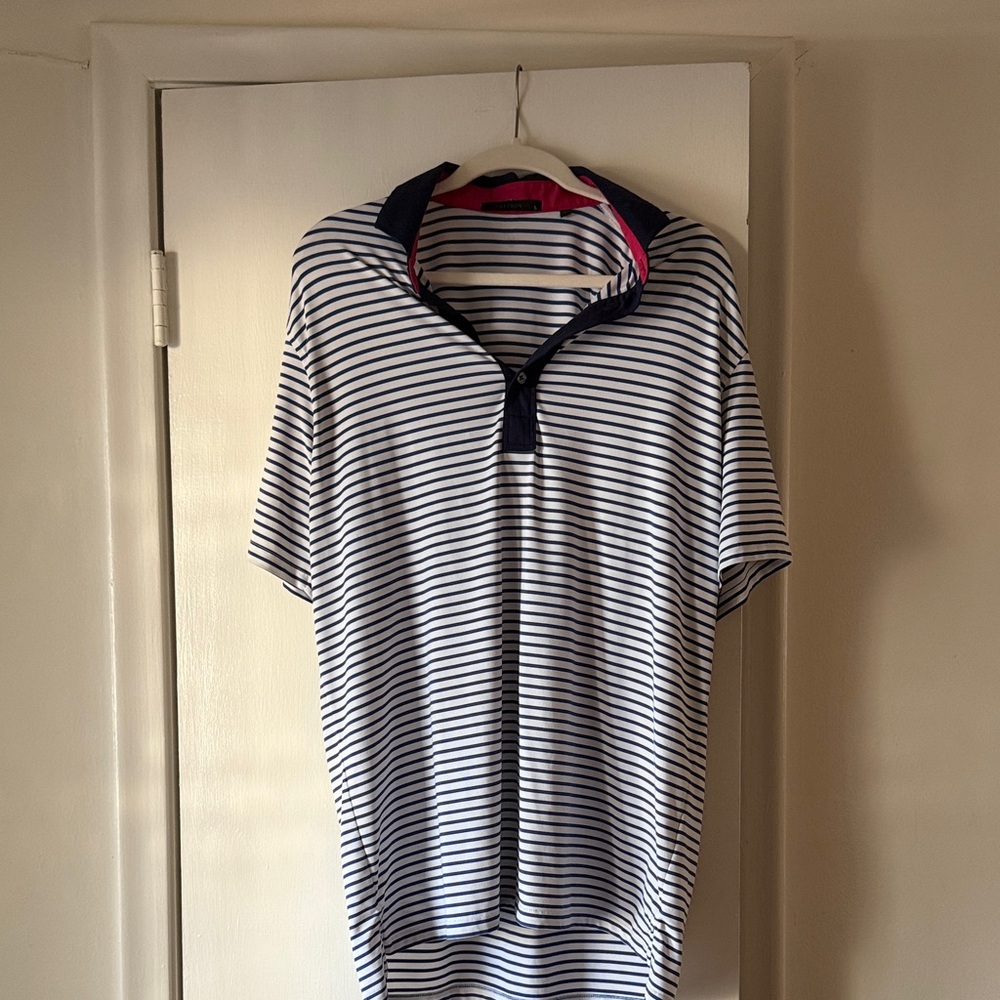 Greyson Navy and White Striped Shirt